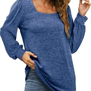 Square Neck Tunic Tops for Women